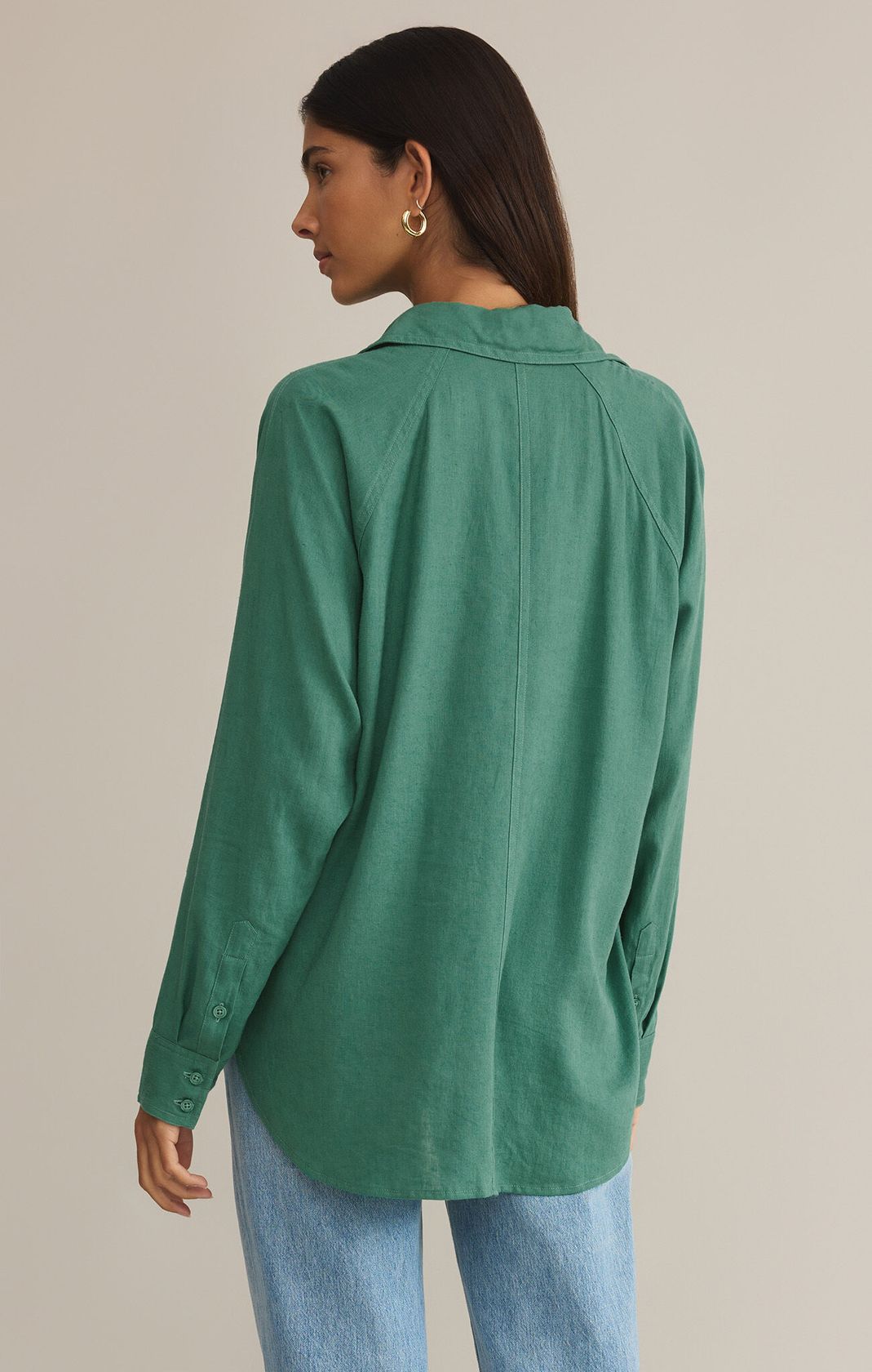 Z SUPPLY: Perfect Linen Top-Botanical Green-1- Tops-Z SUPPLY-Usher & Co - Women's Boutique Located in Atoka, OK and Durant, OK