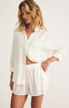 Z SUPPLY: The Perfect Linen Top-White-1- Tops-Z SUPPLY-Usher & Co - Women's Boutique Located in Atoka, OK and Durant, OK