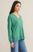 Z SUPPLY: Modern V-Neck Weekender-Botanical Green-1- Tops-Z SUPPLY-Usher & Co - Women's Boutique Located in Atoka, OK and Durant, OK