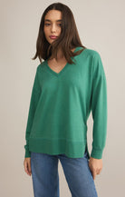 Z SUPPLY: Modern V-Neck Weekender-Botanical Green-1- Tops-Z SUPPLY-Usher & Co - Women's Boutique Located in Atoka, OK and Durant, OK