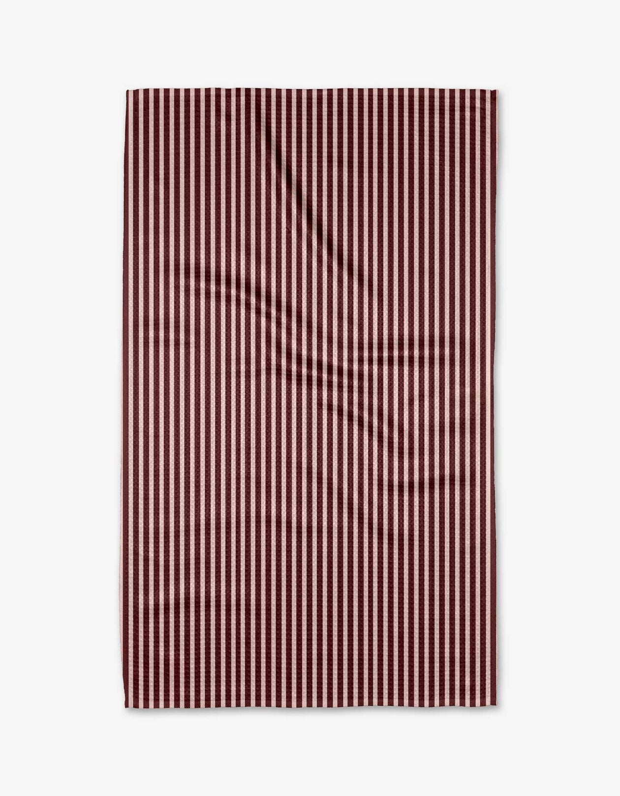 GEOMETRY: Tea Towel-Cranberry Stripe-11- Gift/Home-Geometry-Usher & Co - Women's Boutique Located in Atoka, OK and Durant, OK