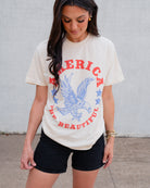 America The Beautiful Tee-1- Tops-Friday+Saturday-Usher & Co - Women's Boutique Located in Atoka, OK and Durant, OK