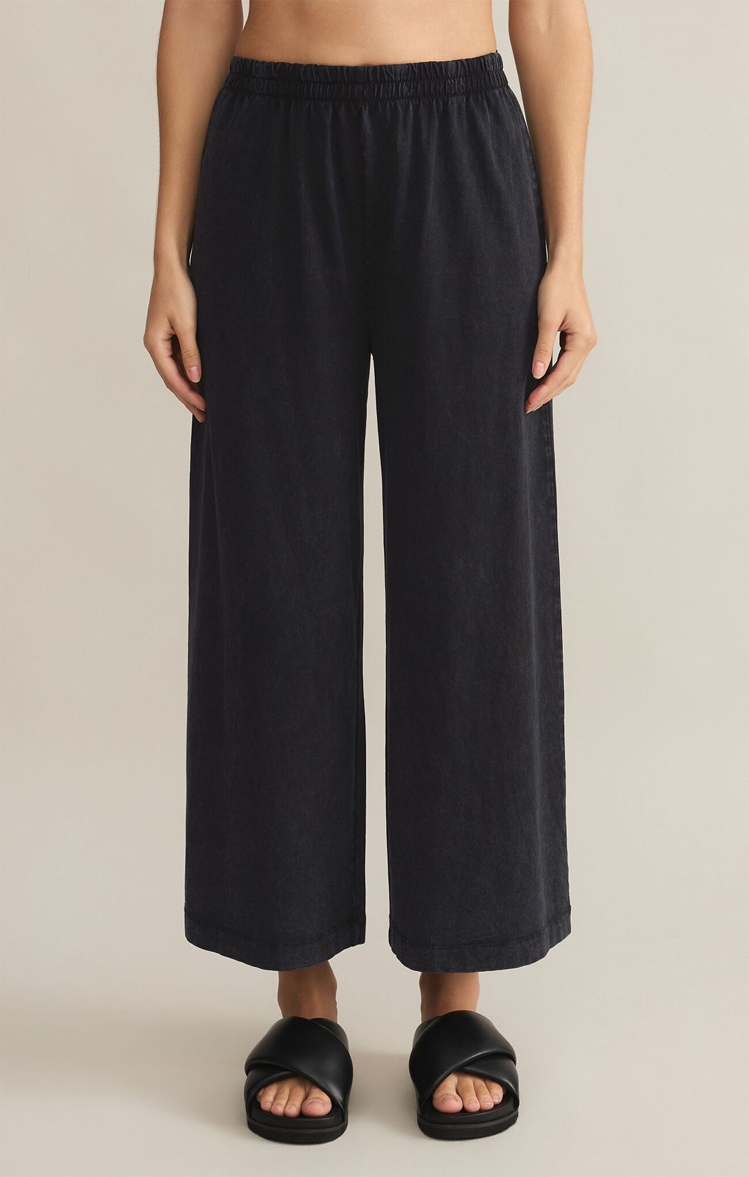 Z SUPPLY: Scout Jersey Flare Pant-Black-4- Bottoms-Z SUPPLY-Usher & Co - Women's Boutique Located in Atoka, OK and Durant, OK