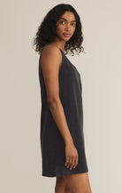 Z SUPPLY: Sloane V-Neck Mini Dress-Black-6- Dress/Romp/Jump/Sets/Lounge-Z SUPPLY-Usher & Co - Women's Boutique Located in Atoka, OK and Durant, OK