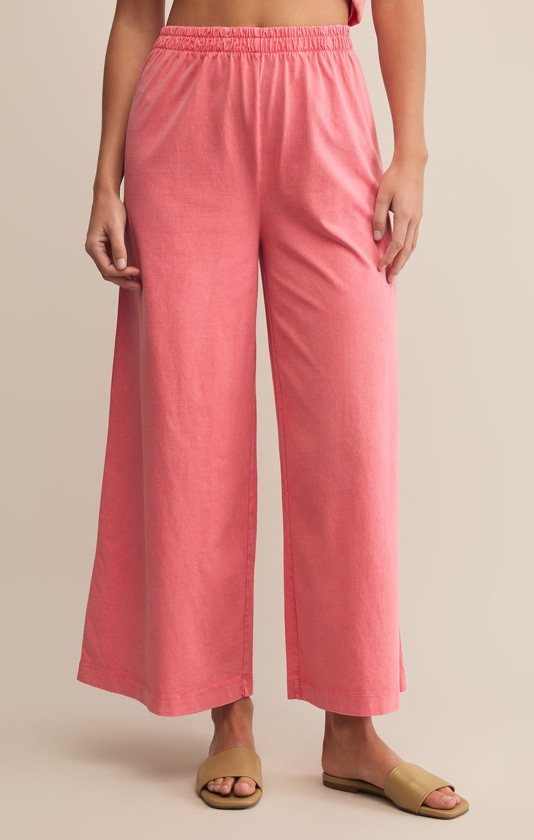 Z SUPPLY: Scout Jersey Flare Pant-Sunset Pink-4- Bottoms-Z SUPPLY-Usher & Co - Women's Boutique Located in Atoka, OK and Durant, OK