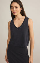 Z SUPPLY: Sloane V-neck Top-Black-1- Tops-Z SUPPLY-Usher & Co - Women's Boutique Located in Atoka, OK and Durant, OK