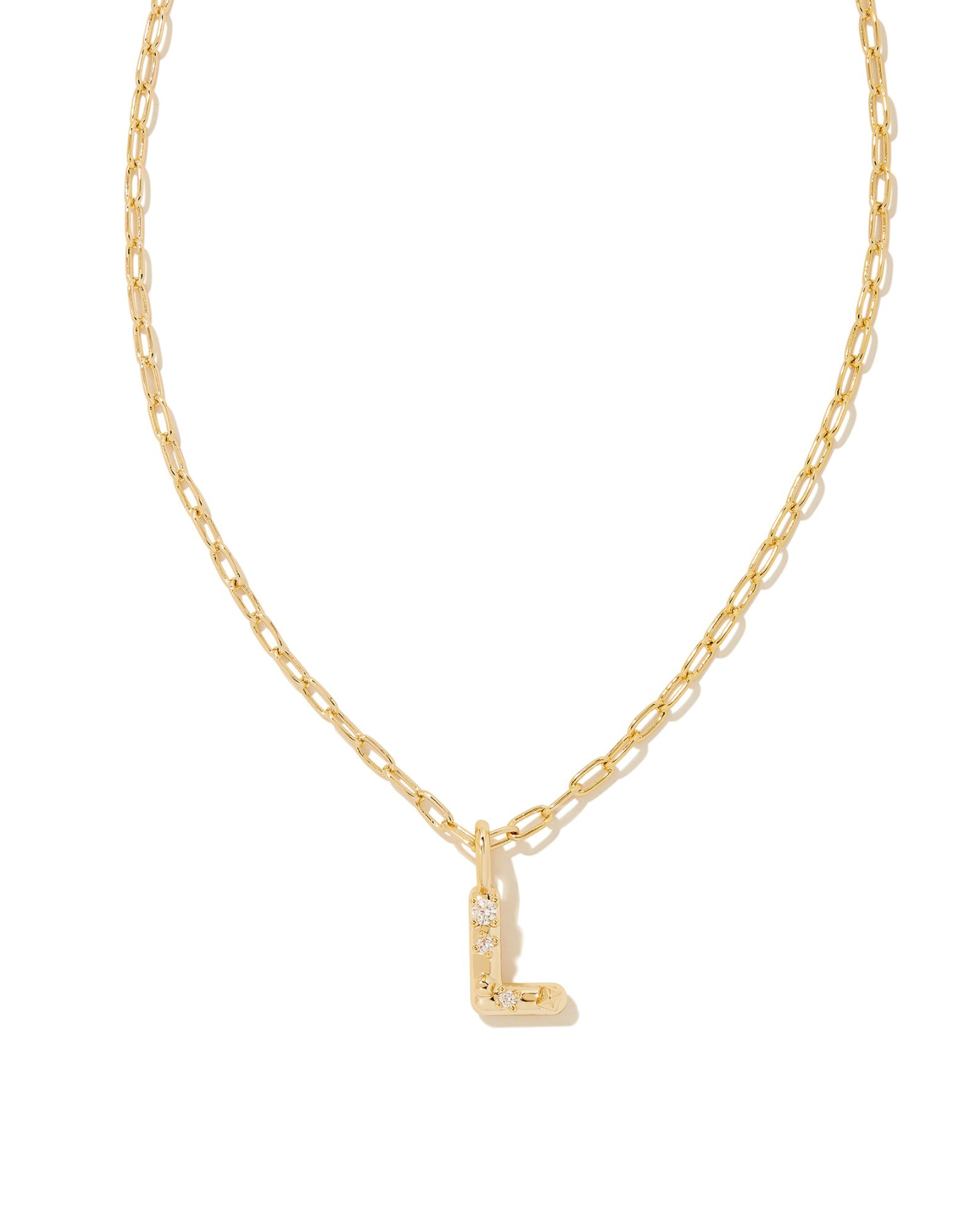 Kendra Scott: Crystal Letter Necklace Gold-7- Jewelry-Kendra Scott-Usher & Co - Women's Boutique Located in Atoka, OK and Durant, OK