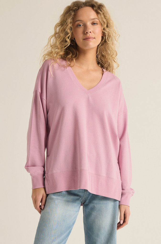 Z Supply: Modern Weekender-Sunset Mauve-Long Sleeve Tops-Z SUPPLY-Usher & Co - Women's Boutique Located in Atoka, OK and Durant, OK