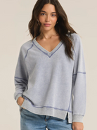 Z Supply: Easy Denim Sweatshirt-1- Tops-Z SUPPLY-Usher & Co - Women's Boutique Located in Atoka, OK and Durant, OK