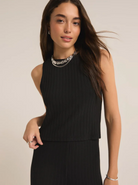 Z Supply: Lorraine Rib Tank-Black-1- Tops-Z SUPPLY-Usher & Co - Women's Boutique Located in Atoka, OK and Durant, OK