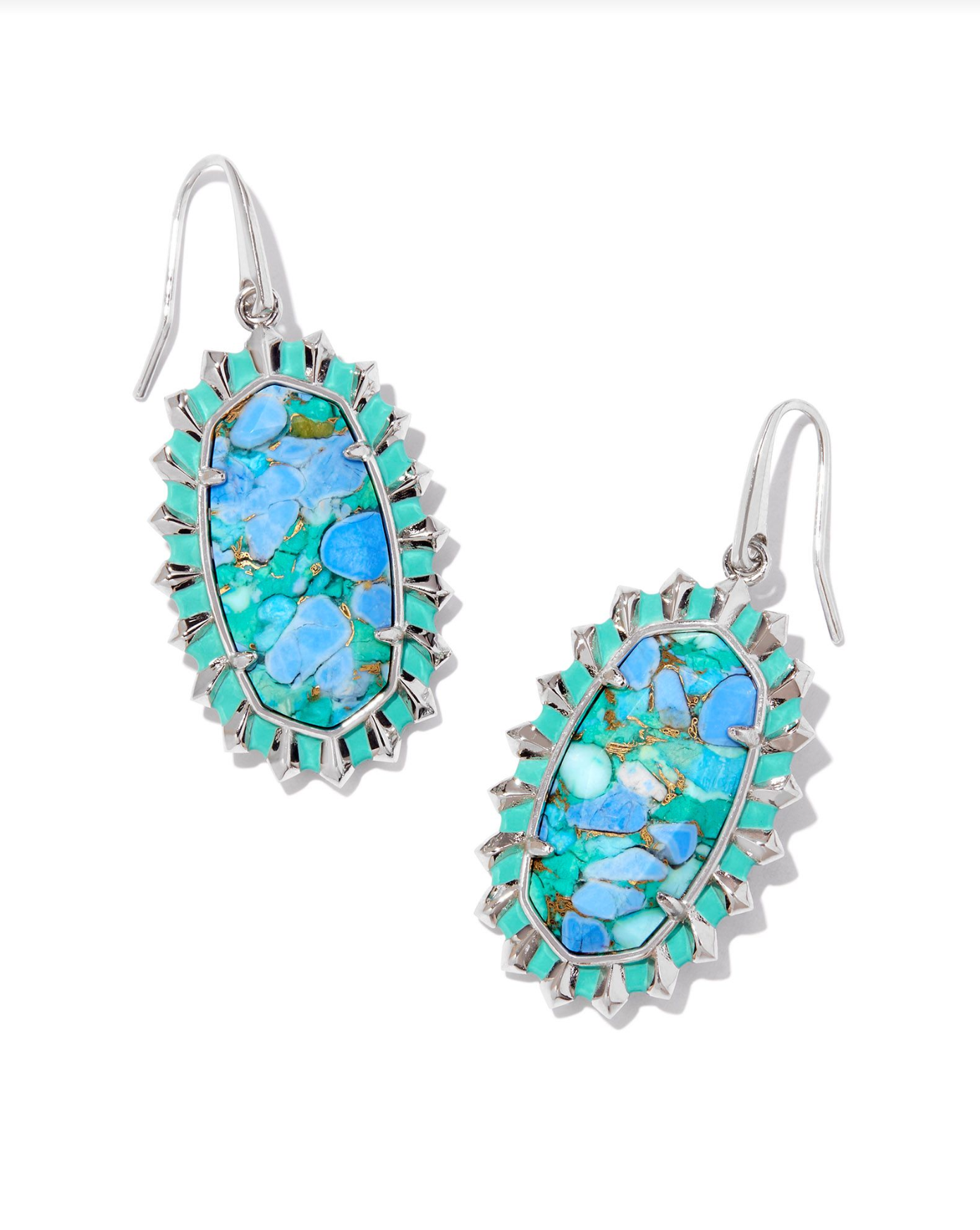 Kendra Scott: Dani Color Burst Earring-Silver-7- Jewelry-Kendra Scott-Usher & Co - Women's Boutique Located in Atoka, OK and Durant, OK