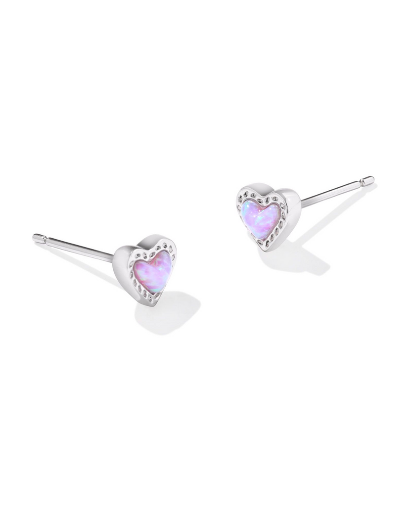 Kendra Scott: Mini Ari Heart Stud-Silver-Earrings-Kendra Scott-Usher & Co - Women's Boutique Located in Atoka, OK and Durant, OK