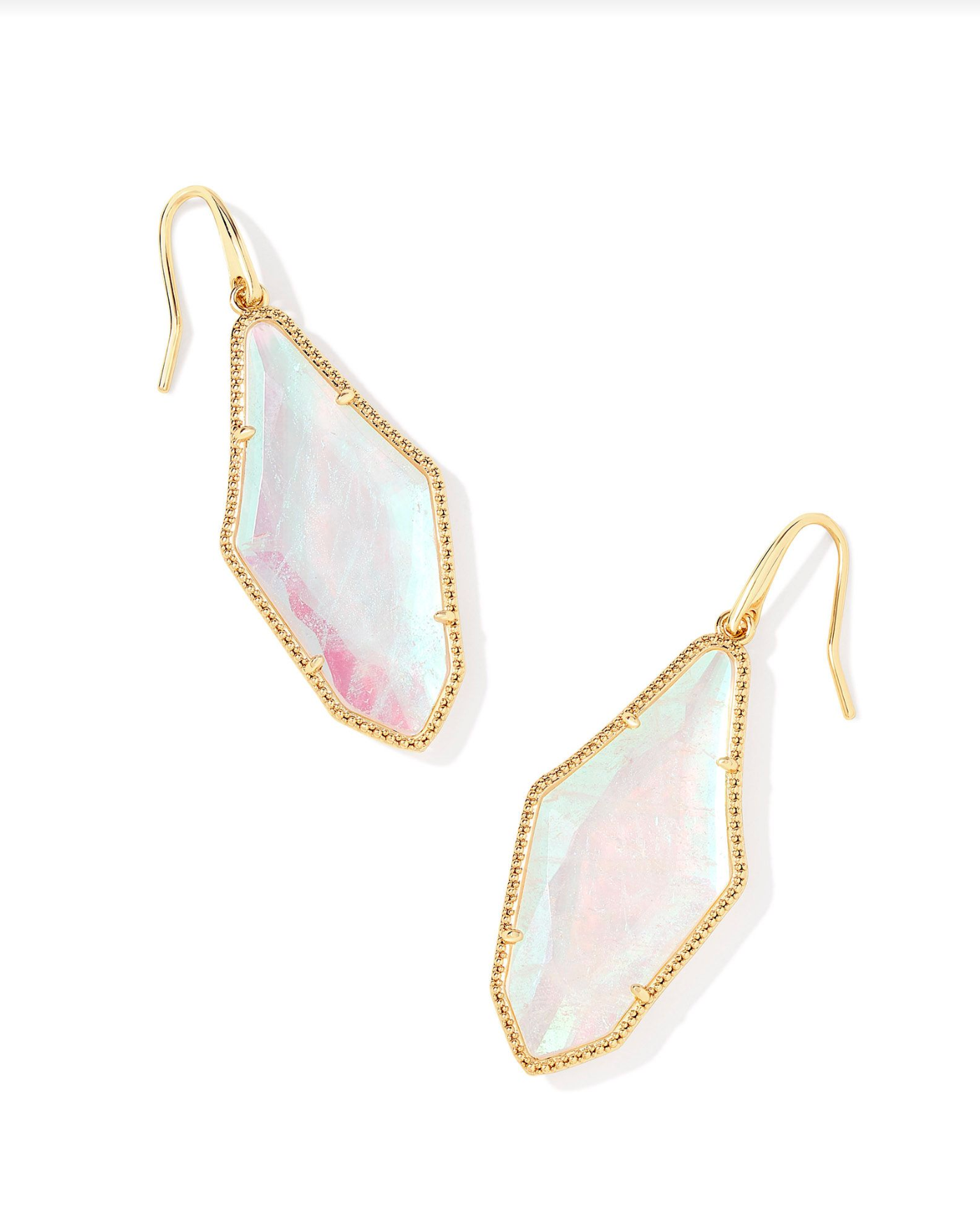 Kendra Scott: Evelyn Earrings-Gold Rock Crystal Dichroic Glass-7- Jewelry-Kendra Scott-Usher & Co - Women's Boutique Located in Atoka, OK and Durant, OK