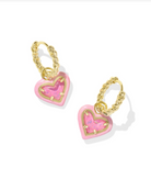 Kendra Scott: Ari Heart Enamel Huggie-Gold-Earrings-Kendra Scott-Usher & Co - Women's Boutique Located in Atoka, OK and Durant, OK