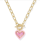 Kendra Scott: Ari Heart Enamel Necklace-Gold-Necklaces-Kendra Scott-Usher & Co - Women's Boutique Located in Atoka, OK and Durant, OK