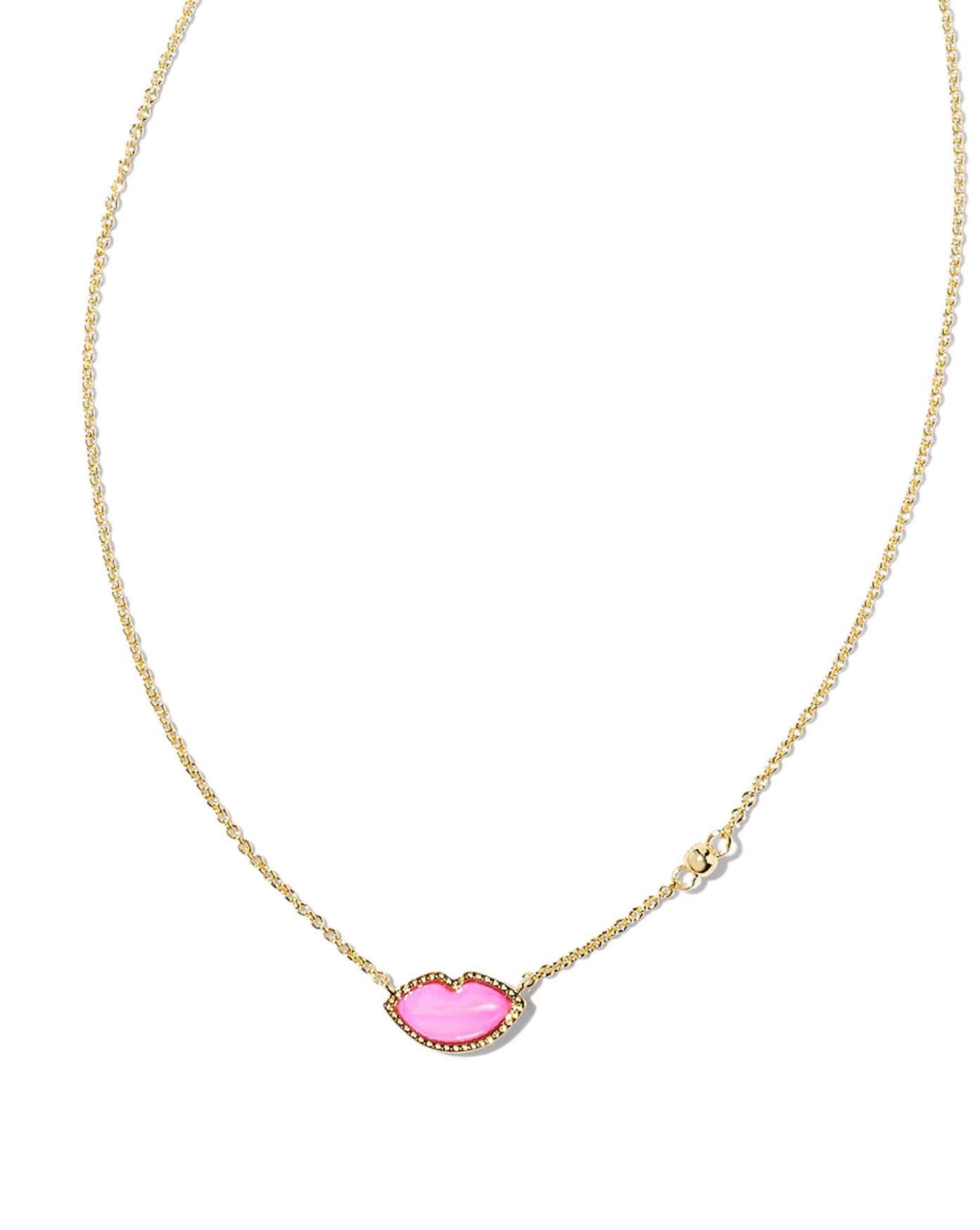 Kendra Scott: Lips Necklace-Pink Mother of Pearl-7- Jewelry-Kendra Scott-Usher & Co - Women's Boutique Located in Atoka, OK and Durant, OK