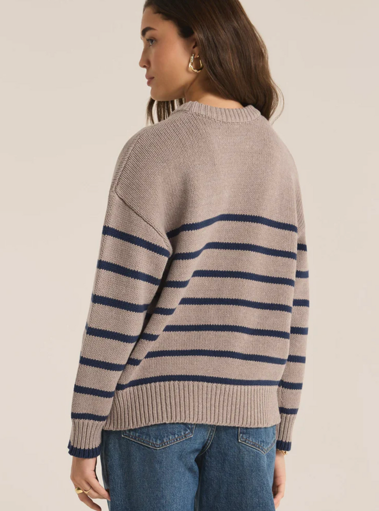 Z Supply: Boyfriend Stripe Sweater-Sweaters-Z SUPPLY-Usher & Co - Women's Boutique Located in Atoka, OK and Durant, OK