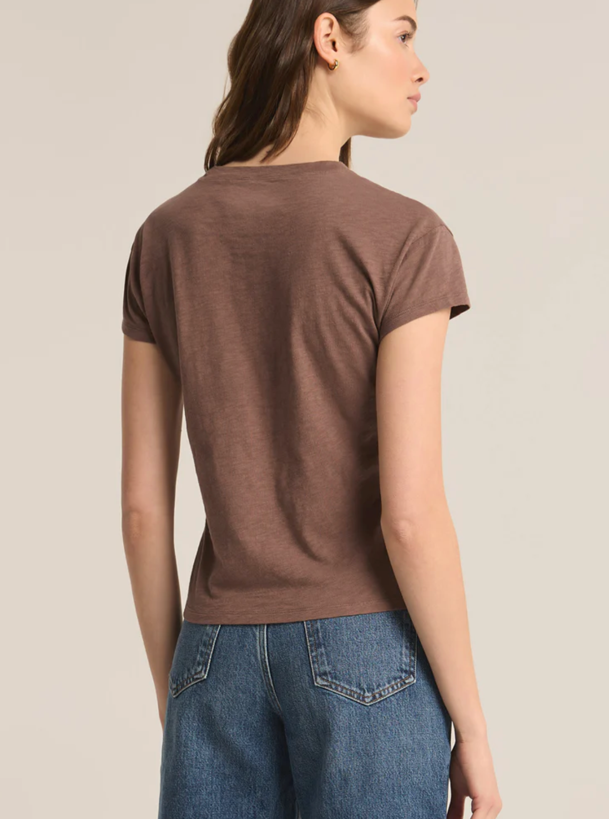 Z Supply: Modern Slub Tee-Deep Taupe-Short Sleeve Tops-Z SUPPLY-Usher & Co - Women's Boutique Located in Atoka, OK and Durant, OK