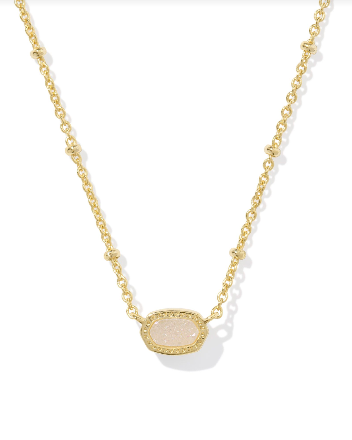 Kendra Scott: Mini Elisa Necklace-Gold Iridescent Drusy-7- Jewelry-Kendra Scott-Usher & Co - Women's Boutique Located in Atoka, OK and Durant, OK