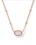 Kendra Scott: Mini Elisa Necklace-Rose Gold Iridescent Drusy-7- Jewelry-Kendra Scott-Usher & Co - Women's Boutique Located in Atoka, OK and Durant, OK