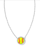 KENDRA SCOTT: Softball Necklace-Silver Chartreuse Magnesite-7- Jewelry-KENDRA SCOTT-Usher & Co - Women's Boutique Located in Atoka, OK and Durant, OK