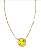 KENDRA SCOTT: Softball Necklace-Gold Chartreuse Magnesite-7- Jewelry-KENDRA SCOTT-Usher & Co - Women's Boutique Located in Atoka, OK and Durant, OK