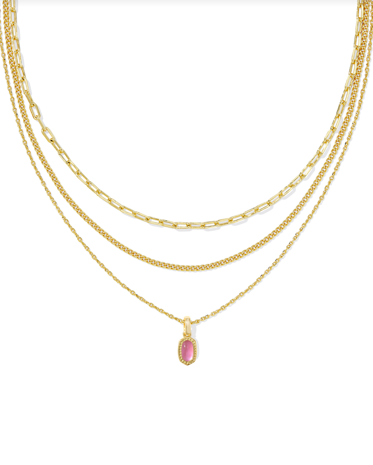 KENDRA SCOTT: Mini Elisa Triple Strand Necklace-Gold Azalea Illusion-7- Jewelry-KENDRA SCOTT-Usher & Co - Women's Boutique Located in Atoka, OK and Durant, OK