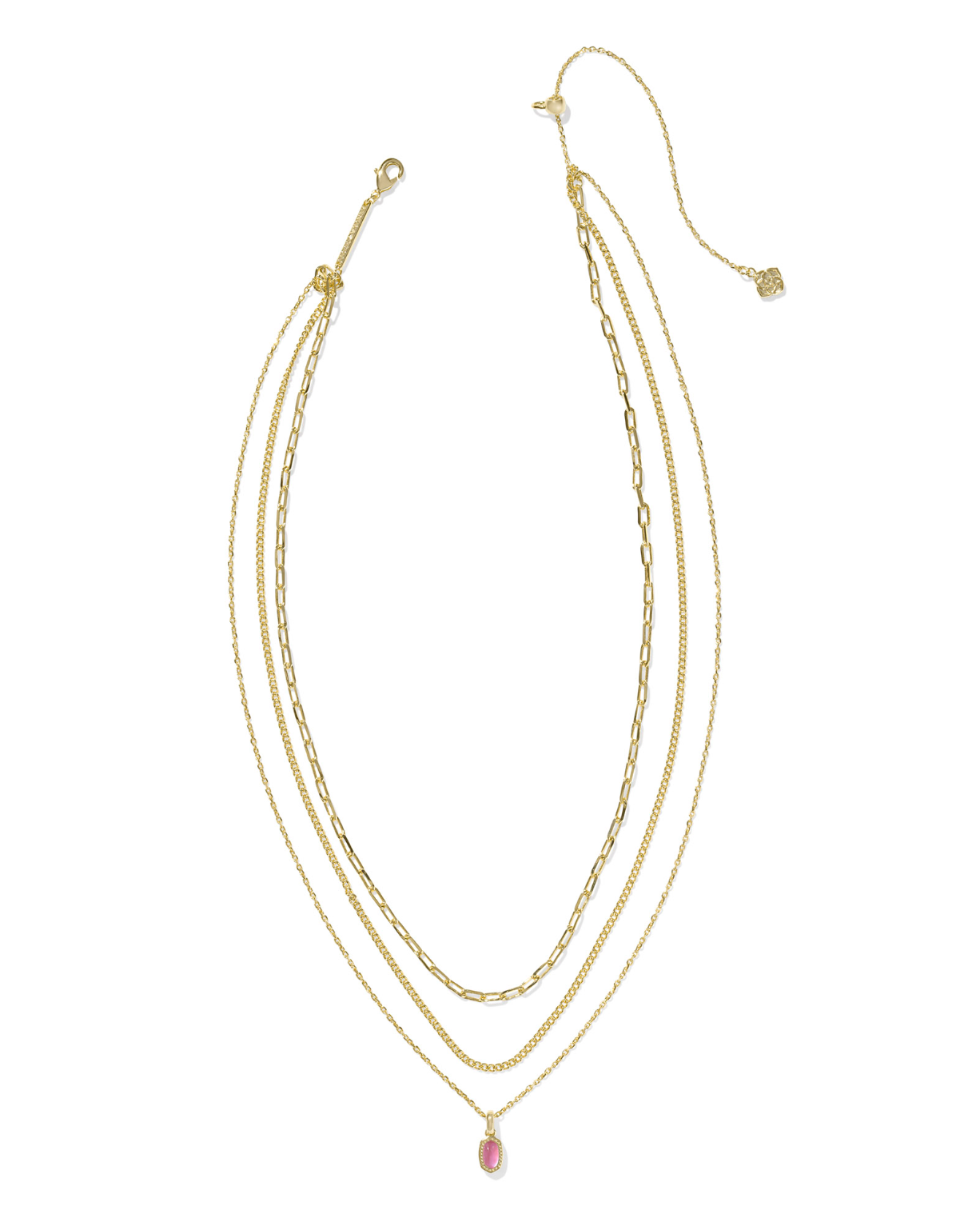 KENDRA SCOTT: Mini Elisa Triple Strand Necklace-Gold Azalea Illusion-7- Jewelry-KENDRA SCOTT-Usher & Co - Women's Boutique Located in Atoka, OK and Durant, OK