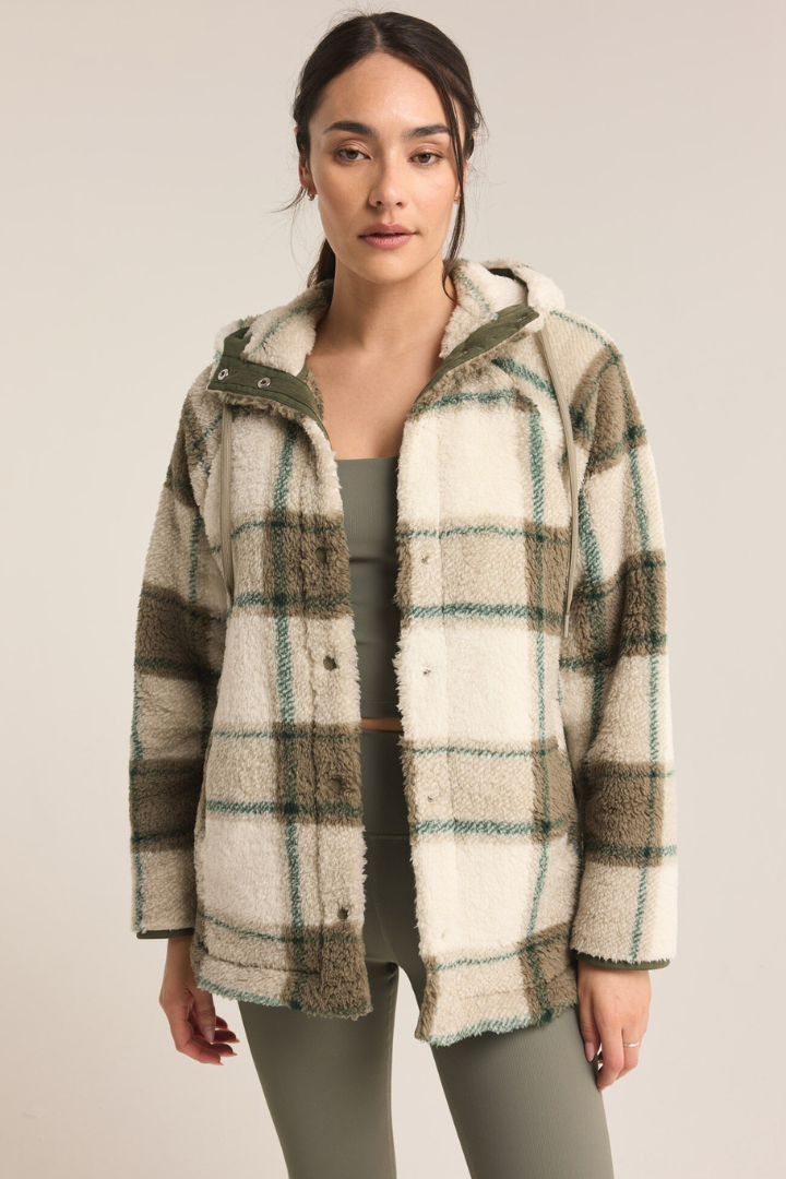 Z Supply: Cross Country Plaid Jacket-Winter Green-2- Tops Over-Z SUPPLY-Usher & Co - Women's Boutique Located in Atoka, OK and Durant, OK