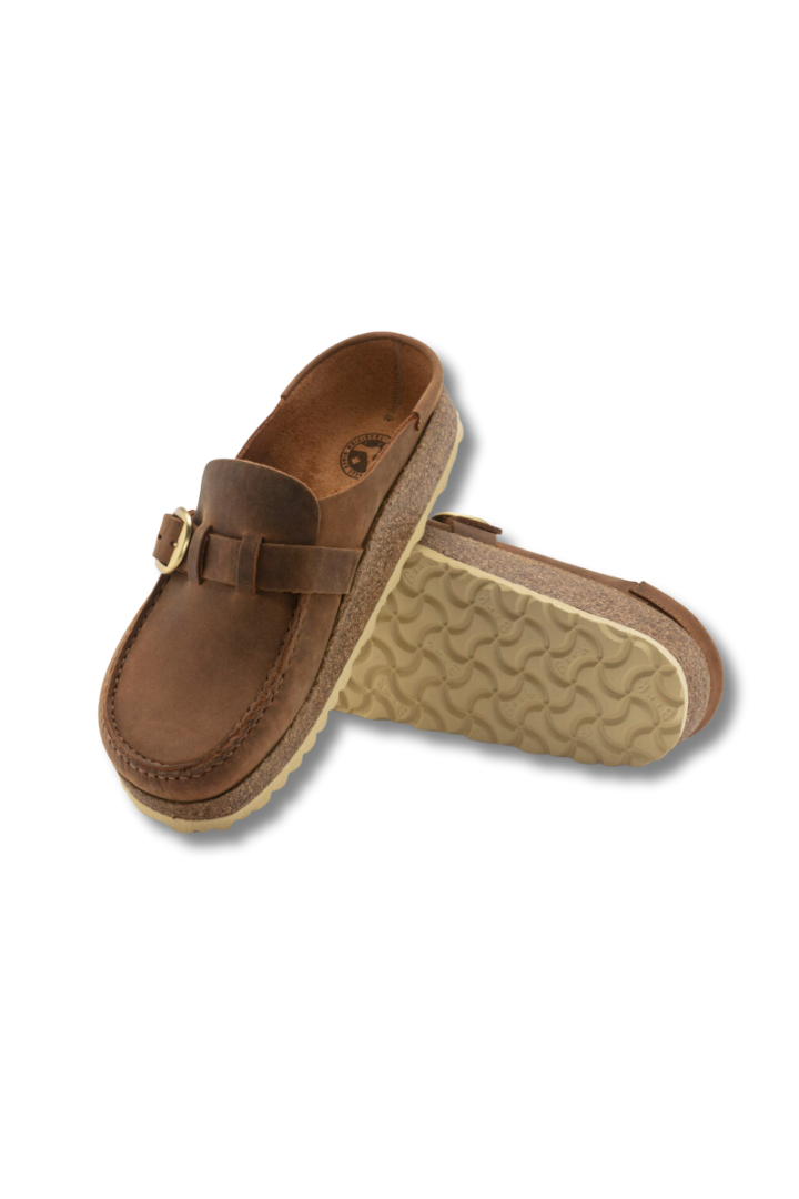 Birkenstock: Buckley-Cognac-Flats & Mules-BIRKENSTOCK-Usher & Co - Women's Boutique Located in Atoka, OK and Durant, OK