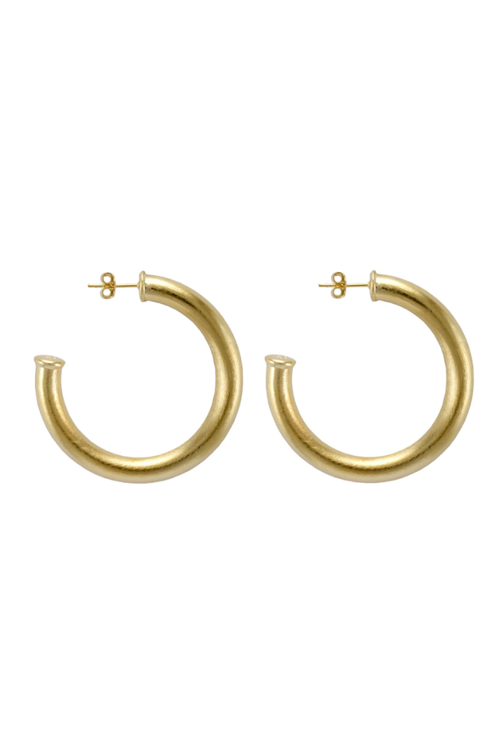 Sheila Fajl: Chantal Hoops-Brushed Gold-7- Jewelry-SHEILA FAJL-Usher & Co - Women's Boutique Located in Atoka, OK and Durant, OK