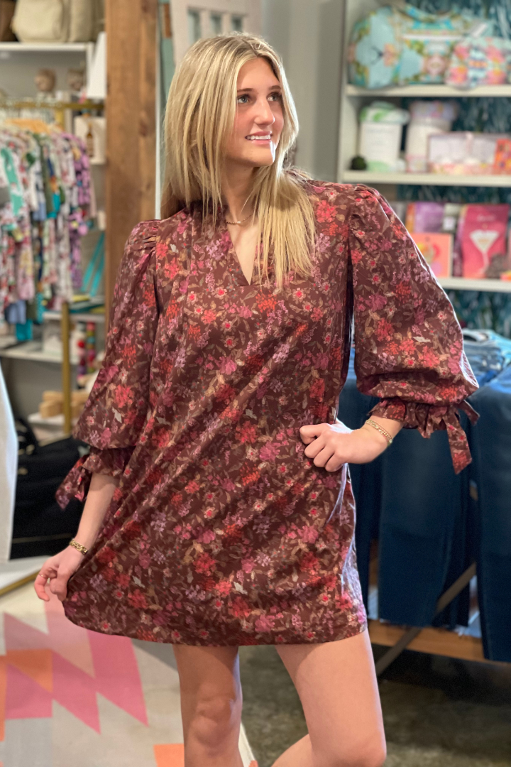 Dreamland Floral Dress-6- Dress/Romp/Jump/Sets/Lounge-ENTRO-Usher & Co - Women's Boutique Located in Atoka, OK and Durant, OK