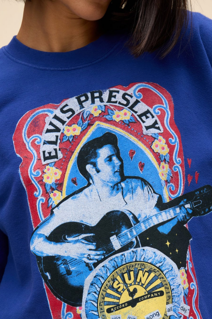 DAYDREAMER: Sun Records X Elvis Sing This Song Sweatshirt-Graphic Sweatshirts-DAYDREAMER-Usher & Co - Women's Boutique Located in Atoka, OK and Durant, OK