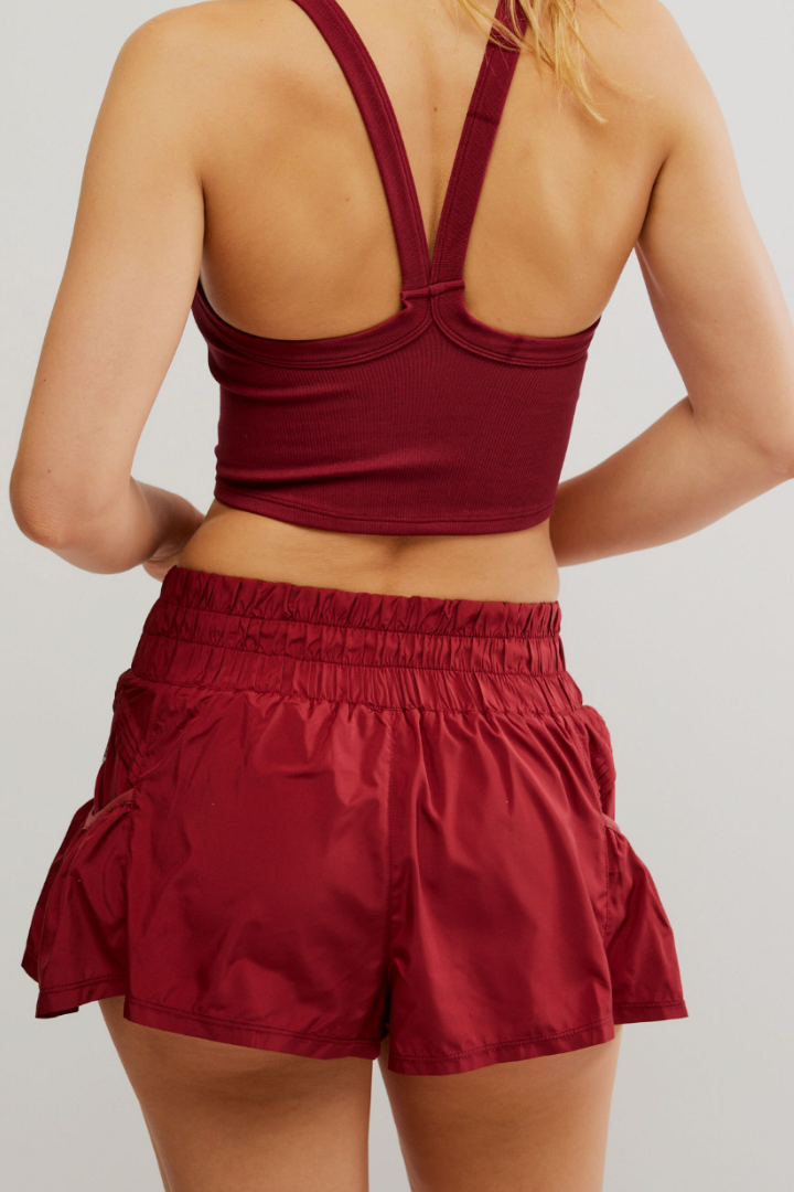 FP Movement: Get Your Flirt On Short-Sour Cherry-4- Bottoms-Free People Movement-Usher & Co - Women's Boutique Located in Atoka, OK and Durant, OK