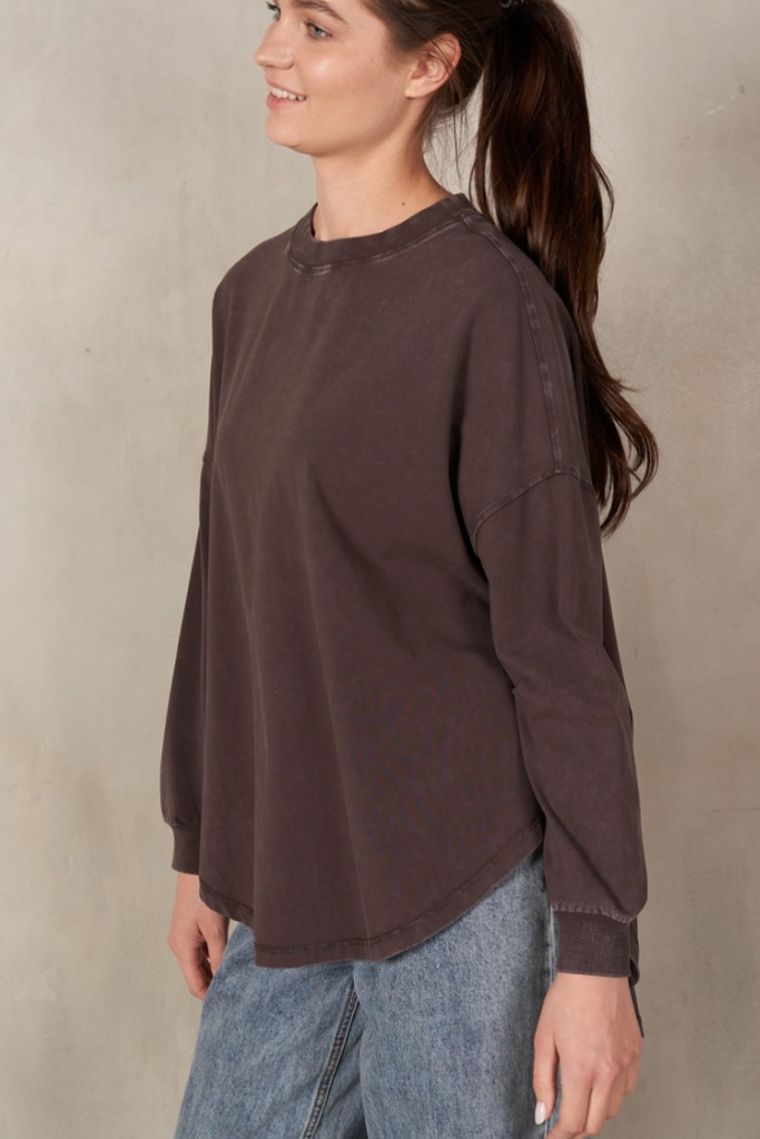 Going Places Top-Chocolate-Long Sleeve Tops-Labiz-Usher & Co - Women's Boutique Located in Atoka, OK and Durant, OK