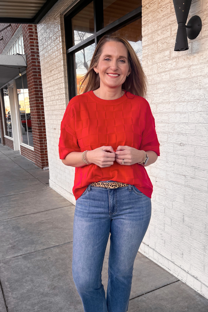 High Roller Sweater-Red-1- Tops-VINE & LOVE-Usher & Co - Women's Boutique Located in Atoka, OK and Durant, OK