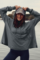 FP Movement: Hot Shot Hooded Layer-Gunmetal-1- Tops-Free People Movement-Usher & Co - Women's Boutique Located in Atoka, OK and Durant, OK