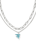 Kendra Scott: Melody Bird Multi Strand Necklace-Silver Teal Crystal-7- Jewelry-Kendra Scott-Usher & Co - Women's Boutique Located in Atoka, OK and Durant, OK