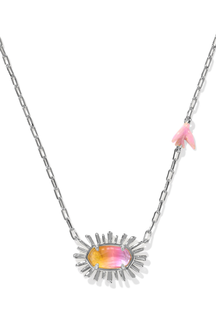 Kendra Scott: Elisa Bird Necklace-Silver Sunrise Watercolor Illusion-7- Jewelry-Kendra Scott-Usher & Co - Women's Boutique Located in Atoka, OK and Durant, OK