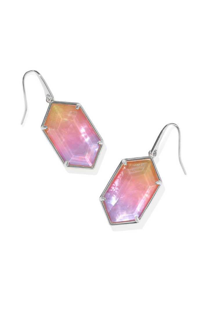 Kendra Scott: Hallie Drop Earrings-Silver Sunrise Watercolor Illusion-7- Jewelry-Kendra Scott-Usher & Co - Women's Boutique Located in Atoka, OK and Durant, OK