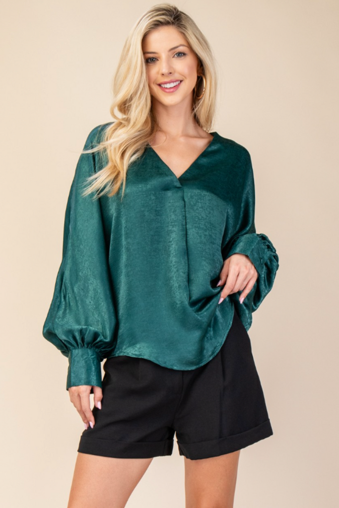 MIna Blouse-Long Sleeve Tops-Glam-Usher & Co - Women's Boutique Located in Atoka, OK and Durant, OK