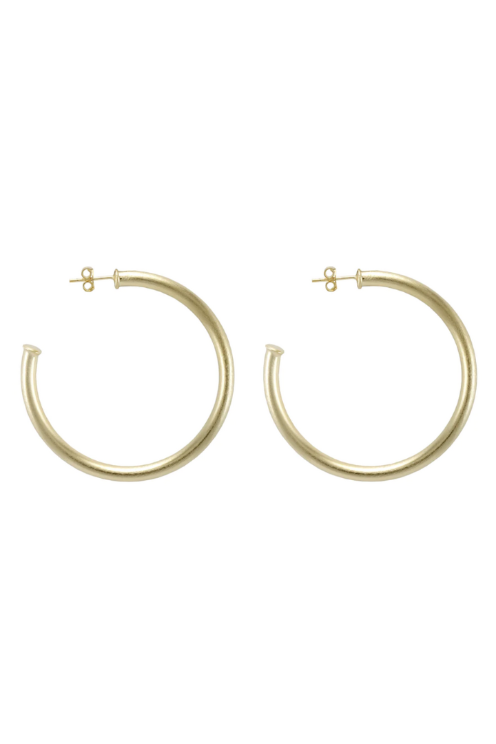 Sheila Fajl: Small Everybody's Favorite Hoop-Brushed Gold-7- Jewelry-SHEILA FAJL-Usher & Co - Women's Boutique Located in Atoka, OK and Durant, OK